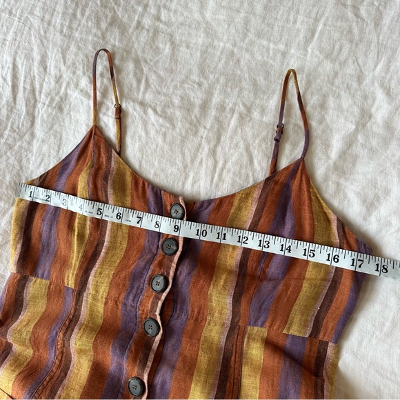 SEA New York 100% Linen Striped Midi Dress Size 4 - Picture 9 of 11